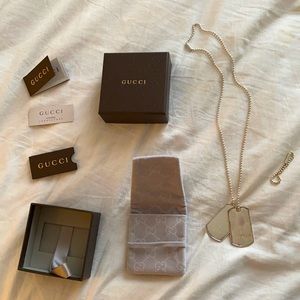 Gucci Dog Tags (2) with Chain